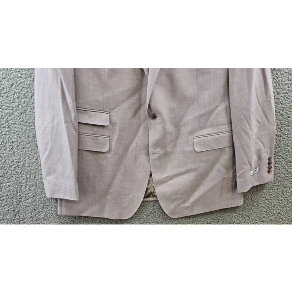 Tayion Collection Regular-Fit Suit Jacket Men's 46L Pink Flap Pocket Long Sleeve